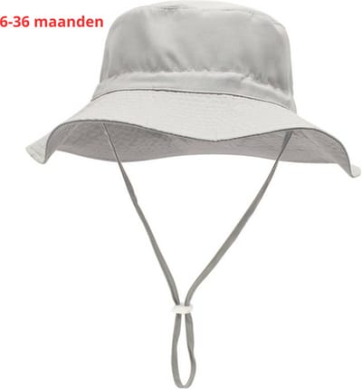 Livano Zonnehoed - Reishoed - UV Beschermende Hoed - Bucket Hat - Festival - Pet - Hoedje Voor Baby - Hoofdbescherming - Grijs - 3-36 Maanden