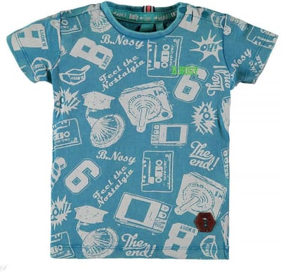 B.Nosy - T-shirt cadet blue   -  Maat  86