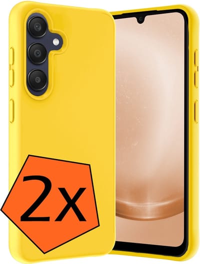Hoes - 2 Stuks - Geschikt voor Samsung Galaxy A26 - Sterk & Shockproof - Case Siliconen - Back Cover - Telefoon Hoes - Geel