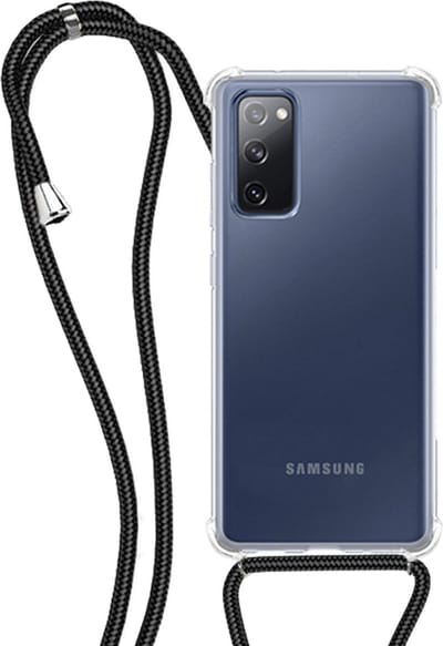 Hoesje - Geschikt voor Samsung Galaxy S20 FE - Met Koord - Shock Proof - Siliconen Case - Back Cover - Telefoonkoord - Telefoon Hoes Shockproof - Telefoonketting - Transparant