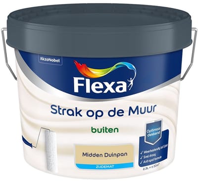 Flexa - Strak Op De Muur Buiten Zijdemat - Midden Duinpan - Mengverf - 2,5 L