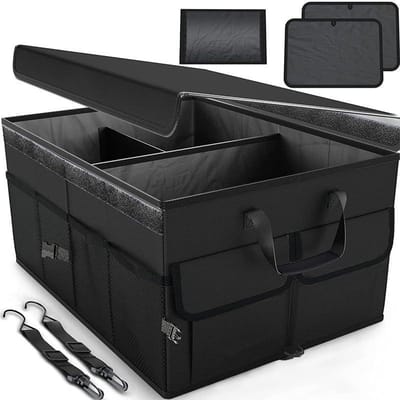 Kofferbak Organizer - Auto Opbergbox - Reis Organisatie - Opvouwbaar Multi Compartiment - 60 Liter Capaciteit - Zwart