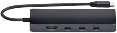 Satechi USB-C Multiport Adapter 8K (Ethernet) – 100W USB-C PD Poort – HDMI Poort 4K 60Hz/120Hz/144Hz of 8K @ 30Hz – SD 4.0 Kaartlezer tot 312Mb/s, 2TB Max - Zwart