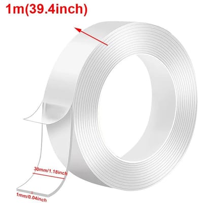 1M10M Dubbelzijdige Kleefband Ultrasterke Dubbelzijdige Tape Transparante Wasbare Strips Montage Tape voor Decoratie white