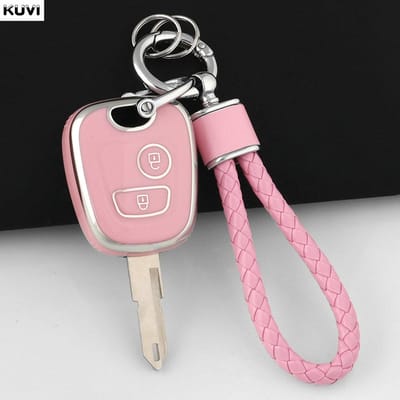 TPU Autosleutelhoesje Cover Voor Peugeot 106 107 206 207 307 Citroen C1 C2 C3 C4 Xsara Picasso Sleutelhanger Voor Toyota Aygo Sleutelbeschermer pink