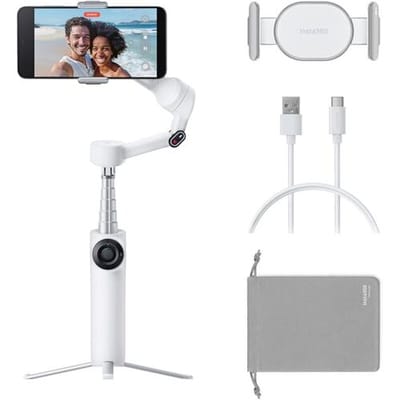 Insta360 Flow 2 wit, gimbal voor smartphones - opvouwbare smartphonegimbal met kunstmatige intelligentie, tracking met kunstmatige intelligentie en