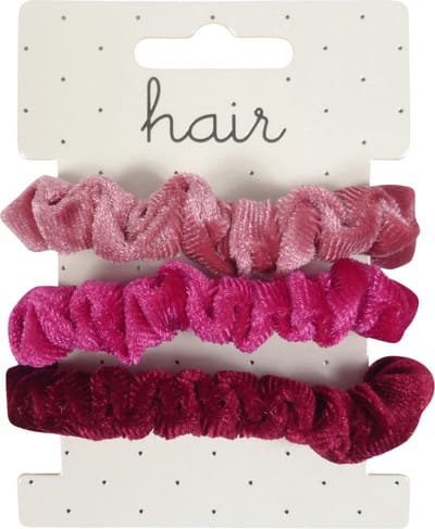 Scrunchie Haarelastieken Fluweel met Kraal - Roze Tinten - 3 stuks