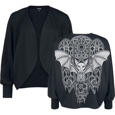 Gothicana by EMP - Gothic Cardigan - Vest met vleermuismouwen - XS-M tot L-2XL - voor Vrouwen - zwart