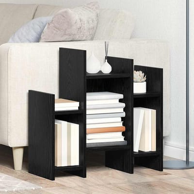 vidaXL - Bijzetkast - Zwart - Eiken - 60 - x - 26 - x - 60 - cm - Bewerkt - hout