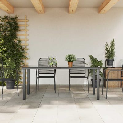 vidaXL - Tuintafel - 190x90x74 - cm - aluminium - en - glas - zwart