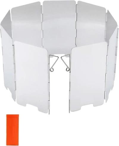 Windscherm Kampeer Kooktoestel - Buiten Kook Windscherm - Efficiënt Koken - Opvouwbaar Aluminium - 14 Platen - Zilver