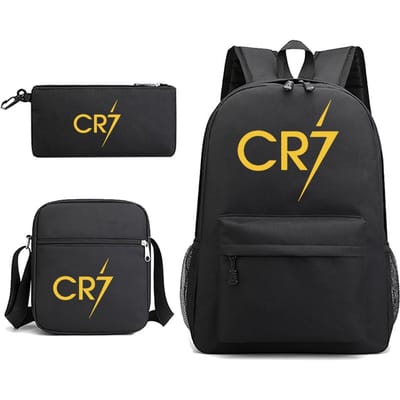 3 pièces Nouveau Sac à Dos CR7 Sacs Scolaires Pour Garçons Filles Adolescents Ordinateur Portable Mochilas Sacs à Bandoulière 15.6 inch