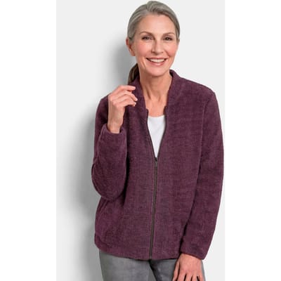 Blouson van pluisgaren met een subtiele glans - bessen - Gr. 19 van Goldner Fashion