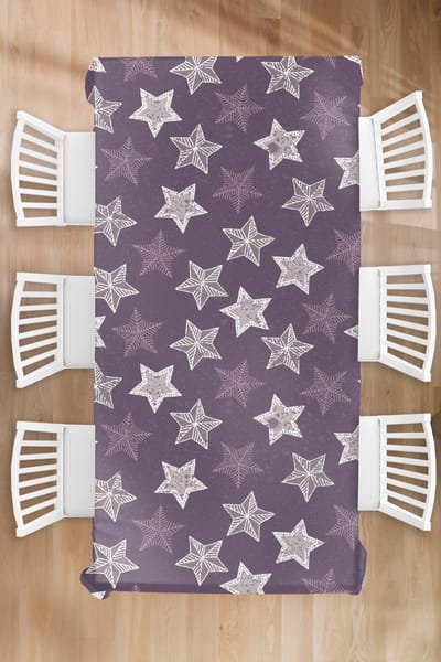 Kerst Tafelkleed - Kerstmis Decoratie - Tafellaken - Patronen - Christmas - Sterren - 130x260 cm - Kerstmis Versiering - Tafeldecoratie Kerstmis - Kerstdecoratie tafel - Tafelversiering