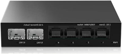 Netwerkswitch - Ethernet Switch - Snelle Internetverbinding - 4 Poorten 2.5 GbE - 10 GbE Sleuf - Zwart