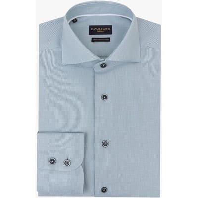 Cavallaro Napoli Overhemd Vernio Pied-de-Poule Licht Blauw / male
