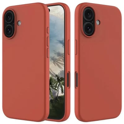 MobyDefend Hoesje - Geschikt voor iPhone 16 - Matte Siliconen Backcover - Terracotta