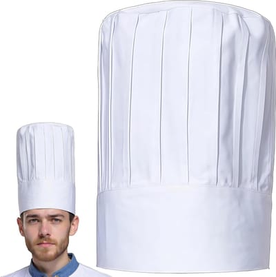 Ajusteerbare Koksmuts van Katoen voor Professioneel Gebruik in de Keuken, BBQ en Bakken - Unisex Keukenmuts (Wit)