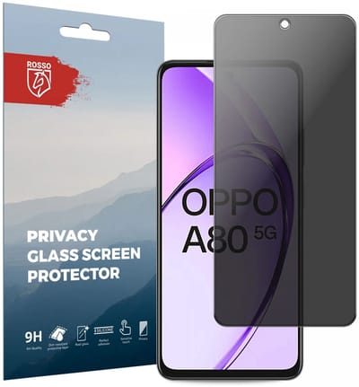 Rosso Privacy Screen Protector Geschikt voor de Oppo A80 - 9H Gehard Glas - Case Friendly Tempered Glass - Eenvoudige Installatie