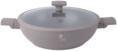 Berlinger Haus 8095 - Wokpan met 2 handvaten - 30 cm - Taupe collection - met deksel