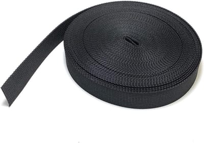 On1shelf 25 mm brede zwarte nylon zware polypropyleen singelband - 10 m (25 mm)