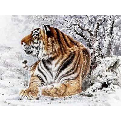 Peinture diamant thème tigre, perceuse complète 5D, bricolage, mosaïque, point de croix, autocollant, décoration de la maison 20X30CM black