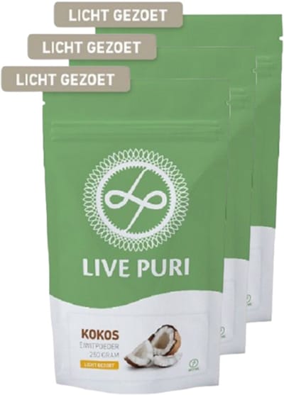 Live Puri | Eiwitpoeder | Kokos Licht Gezoet 900g | 2 stuks | 2 x 900g