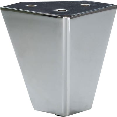 Massief stalen meubelpoot chroom hoek 6 bij 6 cm en hoogte 10 cm - Set van 4 stuks