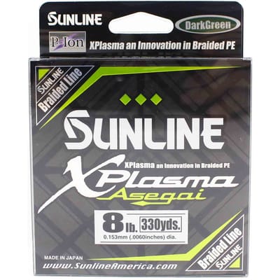 Sunline PE-lijn Asegai Xplasma 330yds PE 0,8 8lb donkergroen (6872)