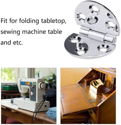 Dailygoods- Tafel Scharnieren 180 Graden Opvouwbaar - Koper - 2 Stuks - Duurzaam - Geschikt voor Bureaublad/Naaimachinetafel - Flexibel en Betrouwbaar - Opklapbare Scharnieren