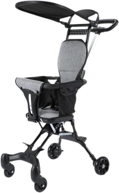 Kinderwagen - Reisbuggy Draagbare kinderwagen - Onderweg met baby - Bidirectionele zitting - 50.3 x 43.7 x 18 cm - Zwart