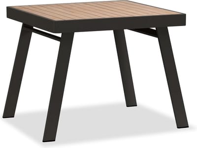 York dining tuintafel 90x90xH75 cm aluminium antraciet teak