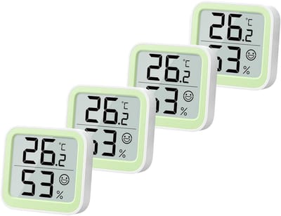 Mini Hygrometer en Thermometer voor Binnen - Kamertemperatuur en Luchtvochtigheid Monitor met Comfort Indicator