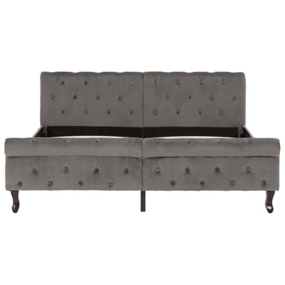 vidaXL - Bedframe - fluweel - grijs - 160x200 - cm