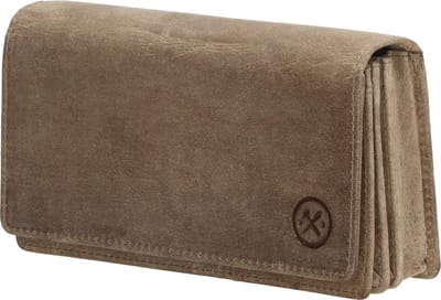 Hide & Stitches Idaho Portemonnee Unisex - Wallet met RFID-bescherming - Portefeuille van 100% Leder met overslag - Donkerzand