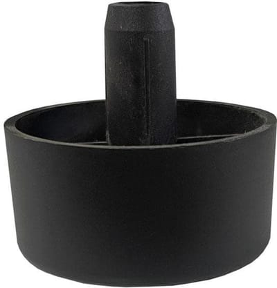 Meubelpoot met pin zwart rond Ø 5 cm en hoogte 2,5 cm van kunststof - Set van 4 stuks