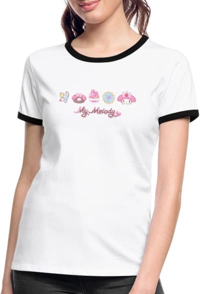 My Melody Met Flat En Gebakjes Vrouwen Contrast Shirt