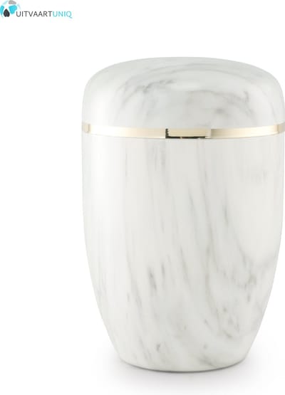 Bokaal urn wit marmerlook - staal