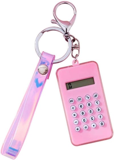 Sleutelhanger Rekenmachine - Mini Portemonnee - Dagelijks Gebruik - Compact Ontwerp - 50 g - Geel
