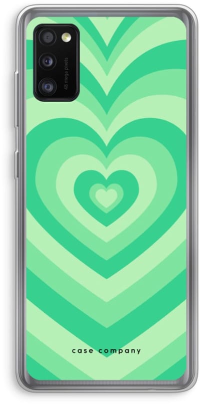 Case Company® - Hoesje geschikt voor Samsung Galaxy A41 hoesje - Hart Groen - Soft Cover Telefoonhoesje - Bescherming aan alle Kanten en Schermrand