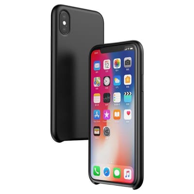 Baseus Original LSR Series Liquid Silicone Gel Case geschikt voor iPhone X XS Hoes - Zwart