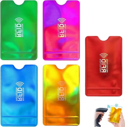 Set van 10 RFID-blockerende Kaartcovers, NFC Beschermhoes, Ultra-Dunne Bescherming voor Creditcards en ID Kaarten in 5 Kleuren, Veiligheid en Privacy Bescherming