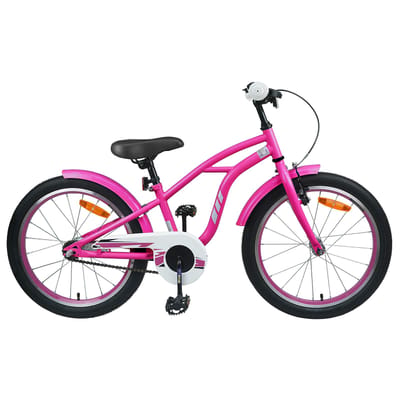 vidaXL - Kinderfiets - 18 - Inch - voor - 5-7 - jaar - oud - Donkerroze