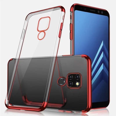 DrPhone Mate 20 Luxe Plating TPU Case   Siliconen Slim Fit Ultradun Flexibele Electro Shine Case   Rood/Transparant