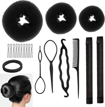 21-delige Haar Donut Set voor Buns en Chignon - Haaraccessoires voor Vrouwen en Meisjes, DIY Haarstyling Tools, Perfect voor Ballet en Feestjes