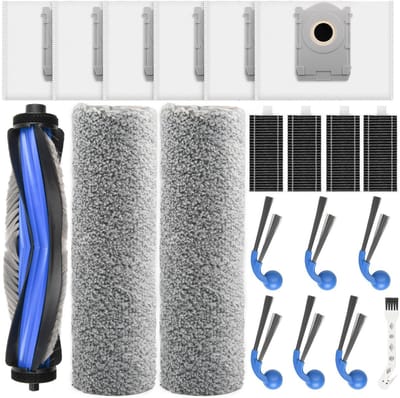 Dailygoods- Accessoireset voor Ecovacs Deebot T80 Omni - 1 Hoofdborstel - 2 Veegwalsen - 6 Stofzakken - 4 Filters - 6 Zijborstels - Hoogwaardige Materialen - Robotstofzuigeraccessoires