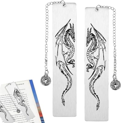 Zwaard Draak Boekenlegger Set van 2, Vintage Stijl, Perfecte Cadeaus voor Boekenliefhebbers, Metalen Boekenleggers, Lezen Accessoires, Unieke Geschenken