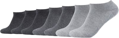 camano, Sneakersokken, ca-soft, GOTS-gecertificeerd, biologisch katoen, unisex sokken, 7-pack, zonder elastiek, drukvrije boord, verstevigde hiel, met de hand geketteerde teen, comfortabel, duurzaam, zachte sneakersokken.