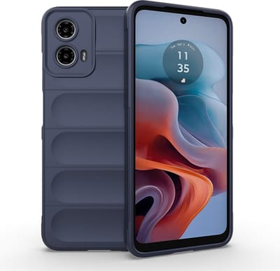 MobyDefend Hoesje - Geschikt voor Motorola Moto G34 - TPU Gripcase - Blauw