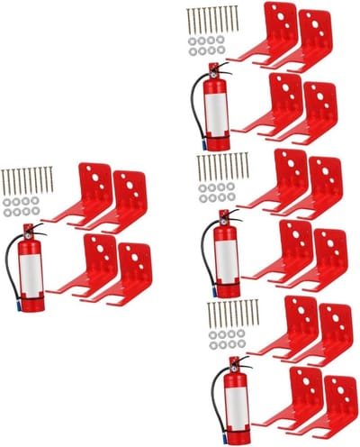 Brandblusser Beugel - Brandblusser Houder - Veiligheid Thuis - Stevige IJzeren Constructie - 10 x 5 x 4 cm - Rood